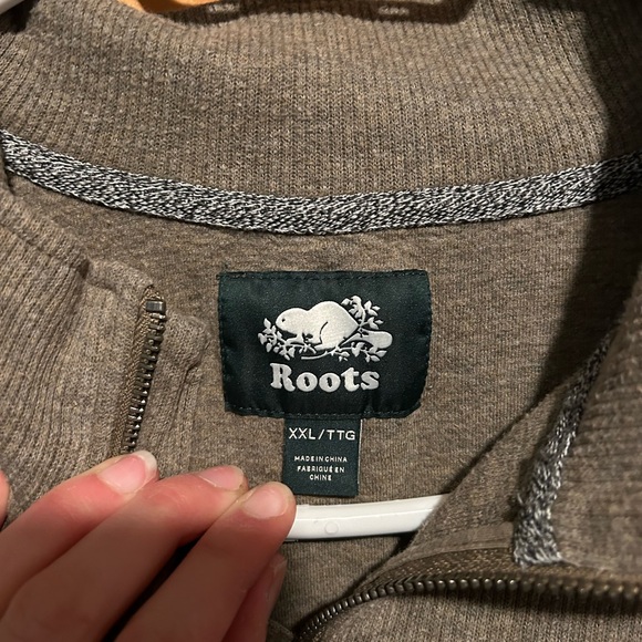 Roots Vintage Grey Quarter Zip Sweater Men’s XXL - Picture 3 of 6
